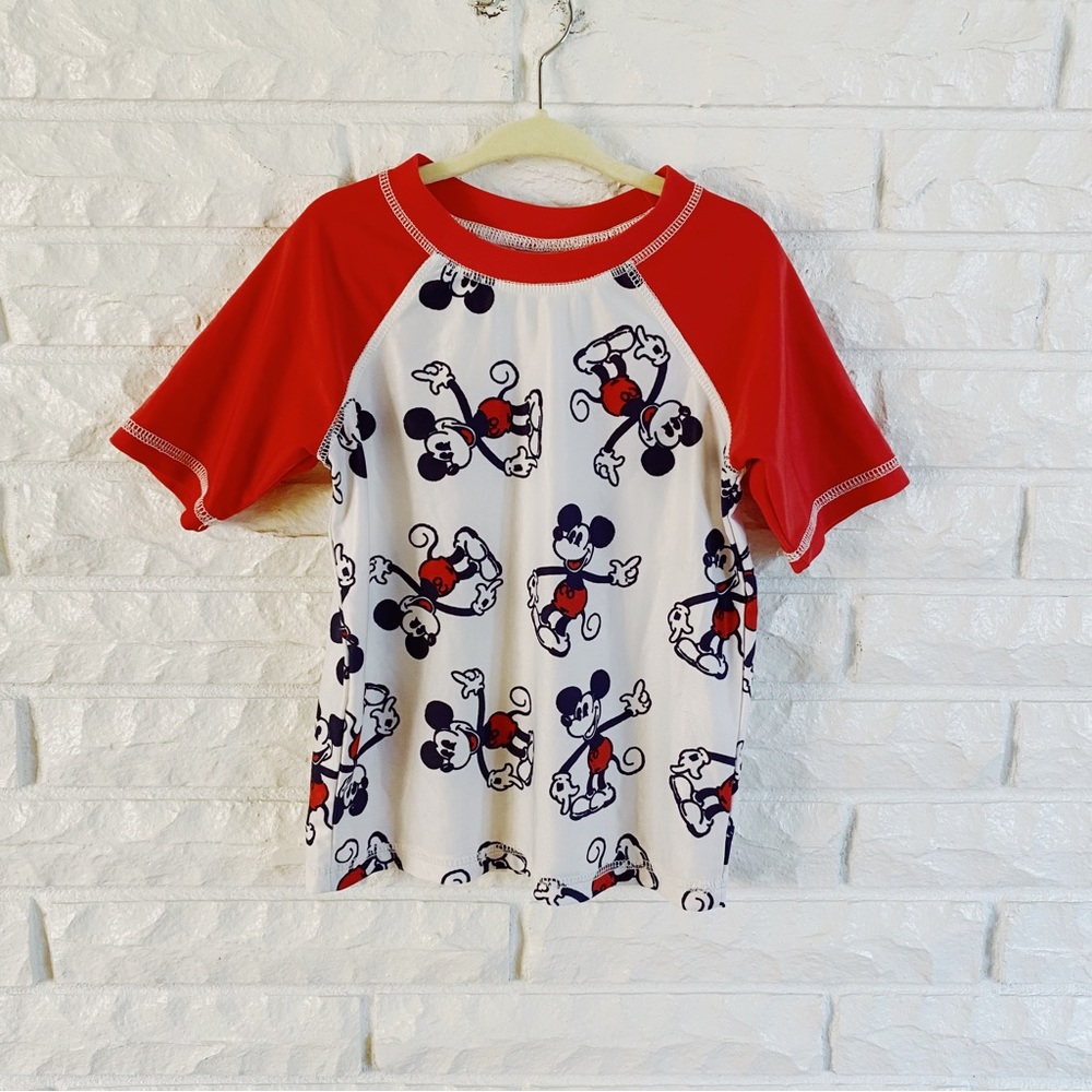 Junk Food Short Sleeve Mickey Mouse Swim Top Size 5t
